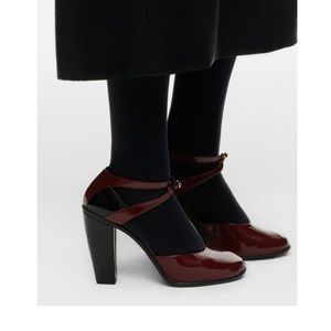 Zara limited edition high heel burgundy shoes